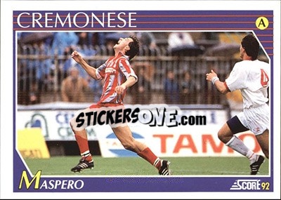 Cromo Riccardo Maspero - Italian League 1992 - Score