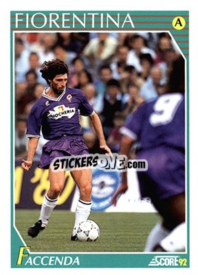 Sticker Mario Faccenda - Italian League 1992 - Score