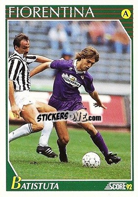 Sticker Gabriel Batistuta - Italian League 1992 n. 84 - Score