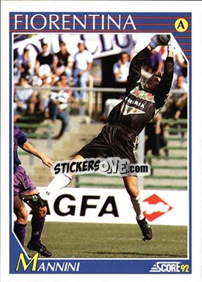 Sticker Alessandro Mannini - Italian League 1992 n. 87 - Score