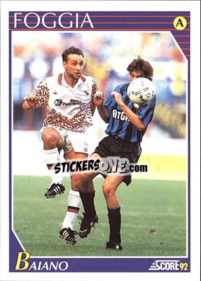 Sticker Francesco Baiano - Italian League 1992 - Score