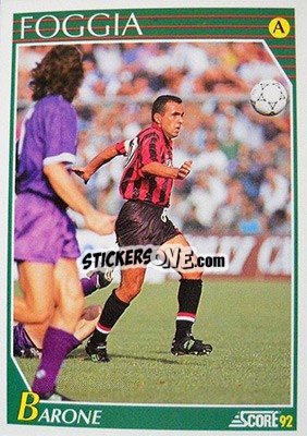 Cromo Onofrio Barone - Italian League 1992 - Score