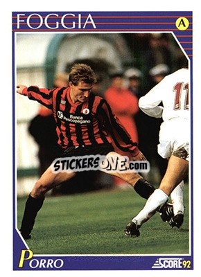 Cromo Alessandro Porro - Italian League 1992 - Score