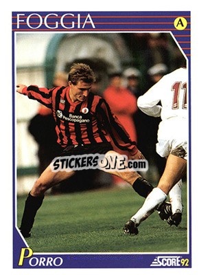 Sticker Alessandro Porro - Italian League 1992 n. 104 - Score