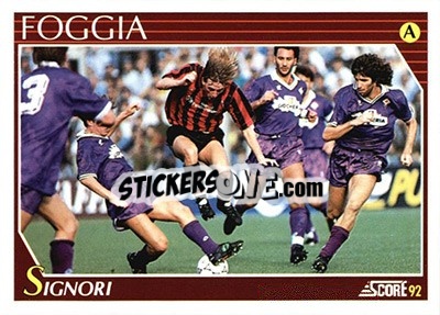 Sticker Giuseppe Signori - Italian League 1992 n. 105 - Score