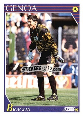 Sticker Simone Braglia - Italian League 1992 n. 106 - Score