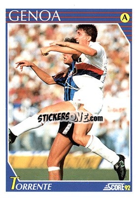 Cromo Vincenzo Torrente - Italian League 1992 - Score