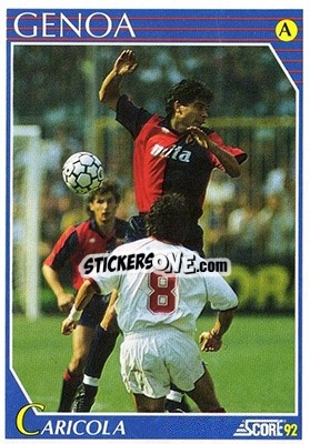 Cromo Nicola Caricola - Italian League 1992 - Score