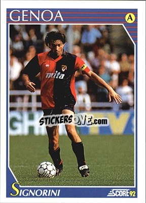 Sticker Gianluca Signorini - Italian League 1992 - Score