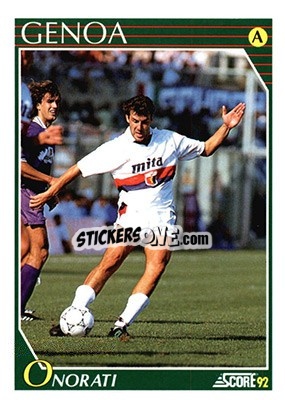 Cromo Roberto Onorati - Italian League 1992 - Score