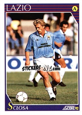 Cromo Claudio Sclosa - Italian League 1992 - Score