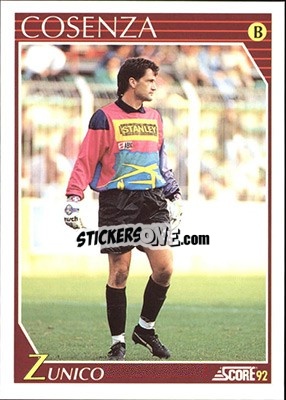Cromo Giacomo Zunico - Italian League 1992 - Score