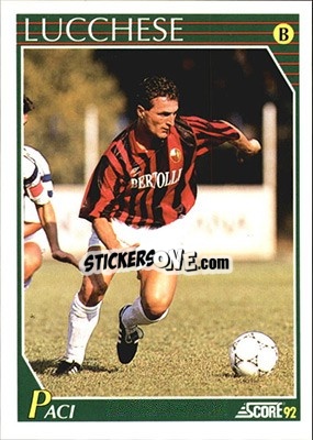 Cromo Roberto Paci - Italian League 1992 - Score