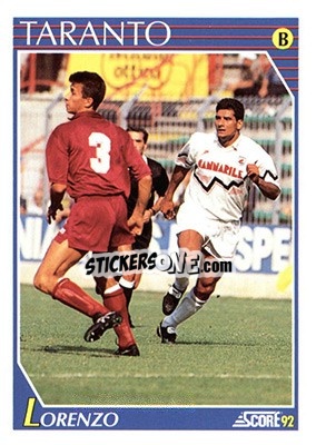 Cromo Giuseppe Lorenzo - Italian League 1992 - Score