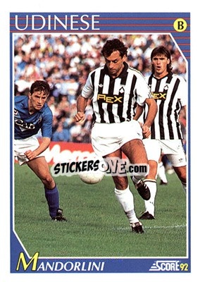 Cromo Andrea Mandorlini - Italian League 1992 - Score