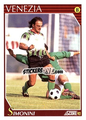 Cromo Fulvio Simonini - Italian League 1992 - Score