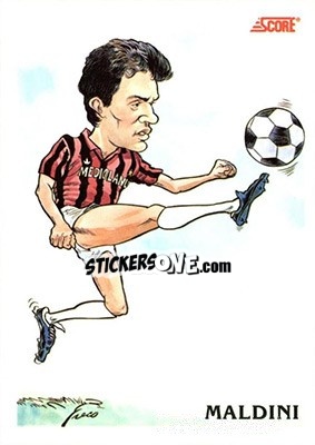 Sticker Paolo Maldini - Italian League 1992 n. 352 - Score