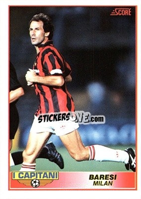 Sticker Franco Baresi - Italian League 1992 - Score