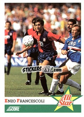 Cromo Enzo Francescoli - Italian League 1992 - Score