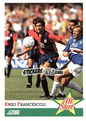Sticker Enzo Francescoli - Italian League 1992 n. 407 - Score