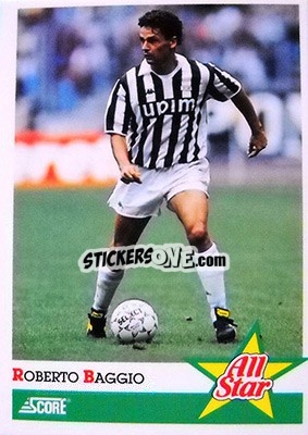 Sticker Roberto Baggio - Italian League 1992 n. 413 - Score