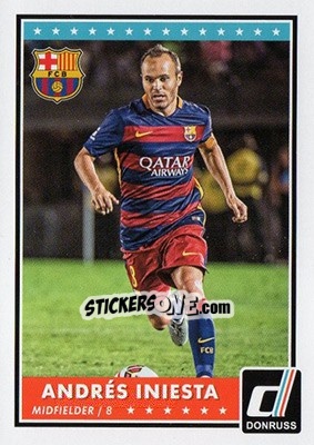 Sticker Andres Iniesta - Donruss Soccer 2015 n. 72 - Panini