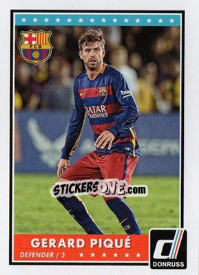 Sticker Gerard Pique - Donruss Soccer 2015 n. 73 - Panini