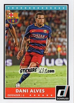 Sticker Dani Alves - Donruss Soccer 2015 n. 74 - Panini