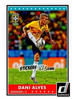 Sticker Dani Alves - Donruss Soccer 2015 n. PV-74 - Panini
