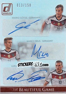 Sticker Marco Reus / Lukas Podolski / Mario Gotze - Donruss Soccer 2015 n. BGTS-3 - Panini