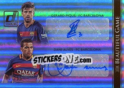 Sticker Ivan Rakitic / Luis Suarez / Dani Alves / Gerard Pique - Donruss Soccer 2015 n. BGQS-1 - Panini