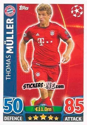 Sticker Thomas Müller - UEFA Champions League 2015-2016. Match Attax n. 179 - Topps