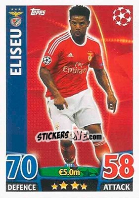 Sticker Eliseu - UEFA Champions League 2015-2016. Match Attax n. 183 - Topps