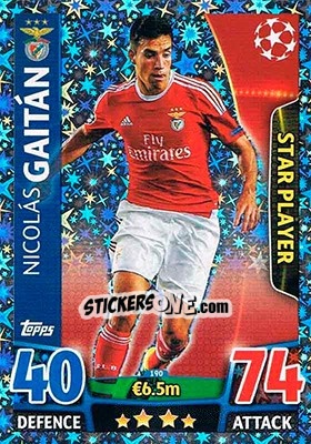 Sticker Nicolás Gaitán - UEFA Champions League 2015-2016. Match Attax - Topps