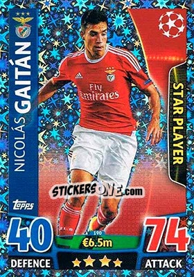Sticker Nicolás Gaitán - UEFA Champions League 2015-2016. Match Attax n. 190 - Topps