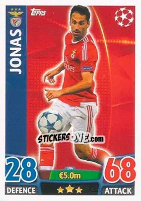Sticker Jonas - UEFA Champions League 2015-2016. Match Attax n. 194 - Topps