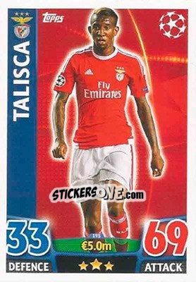 Cromo Talisca - UEFA Champions League 2015-2016. Match Attax n. 195 - Topps