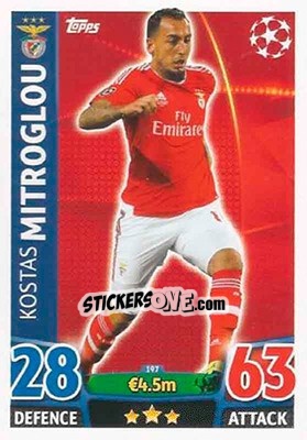 Cromo Kostas Mitroglou - UEFA Champions League 2015-2016. Match Attax n. 197 - Topps