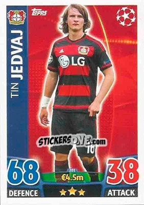 Sticker Tin Jedvaj - UEFA Champions League 2015-2016. Match Attax n. 201 - Topps