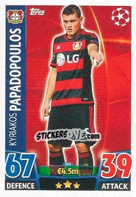 Sticker Kyriakos Papadopoulos - UEFA Champions League 2015-2016. Match Attax n. 205 - Topps