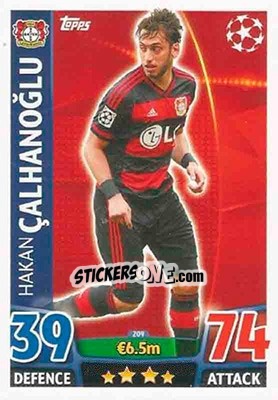 Sticker Hakan Çalhanoğlu - UEFA Champions League 2015-2016. Match Attax n. 209 - Topps