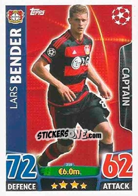 Sticker Lars Bender - UEFA Champions League 2015-2016. Match Attax n. 210 - Topps