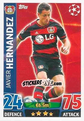 Sticker Javier Hernández - UEFA Champions League 2015-2016. Match Attax n. 215 - Topps