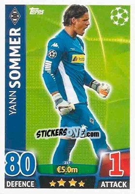 Sticker Yann Sommer - UEFA Champions League 2015-2016. Match Attax - Topps