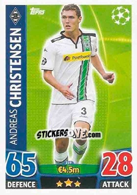 Sticker Andreas Christensen - UEFA Champions League 2015-2016. Match Attax - Topps