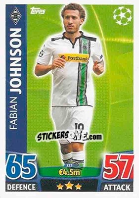 Sticker Fabian Johnson - UEFA Champions League 2015-2016. Match Attax - Topps