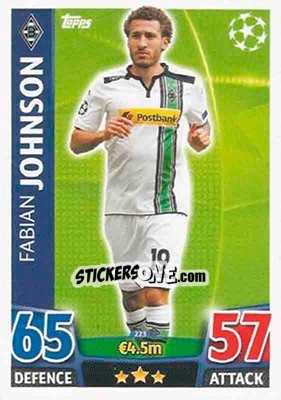 Sticker Fabian Johnson - UEFA Champions League 2015-2016. Match Attax n. 223 - Topps