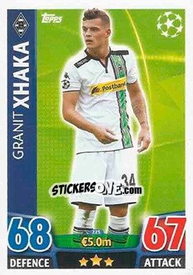 Sticker Granit Xhaka - UEFA Champions League 2015-2016. Match Attax n. 225 - Topps