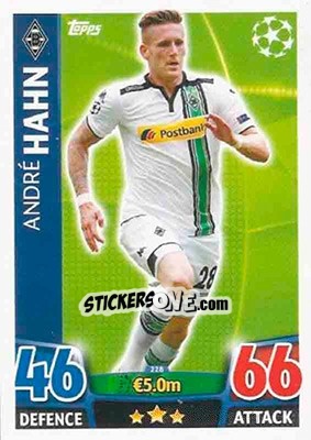Sticker André Hahn - UEFA Champions League 2015-2016. Match Attax n. 228 - Topps