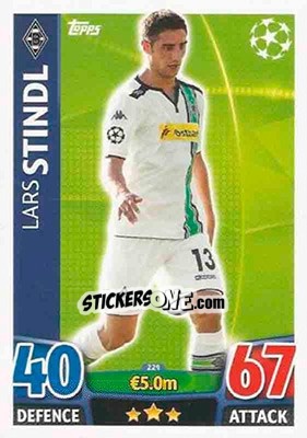 Sticker Lars Stindl - UEFA Champions League 2015-2016. Match Attax n. 229 - Topps